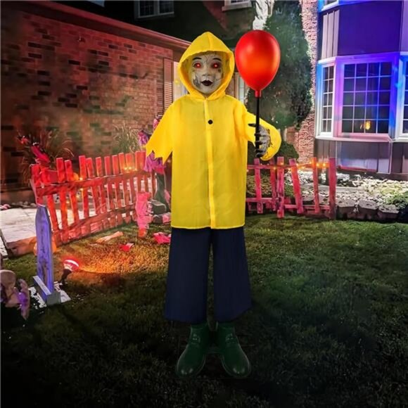 Halloween Decorations Outdoor - 4 Ft Life Size Animated Animatronics Prop - Picture 1 of 7